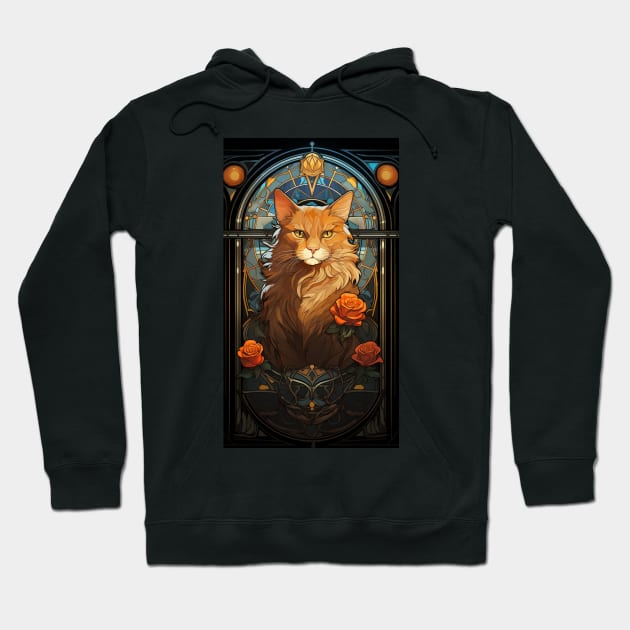 Art Nouveau Ginger Tiger Hoodie by Suztv